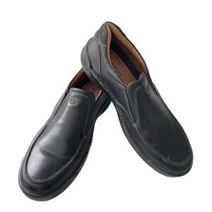 ECCO Dason Black Leather Loafer EU 44 Slip On Comfort Shoe Quiet Luxury